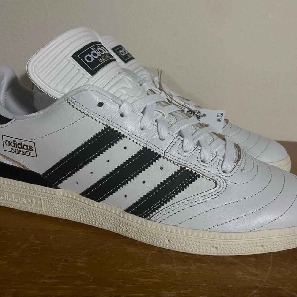 adidas dennis busenitz White Leather Black Off White Skateboarding - Size 9.5